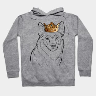 Swedish Vallhund Dog King Queen Wearing Crown Hoodie